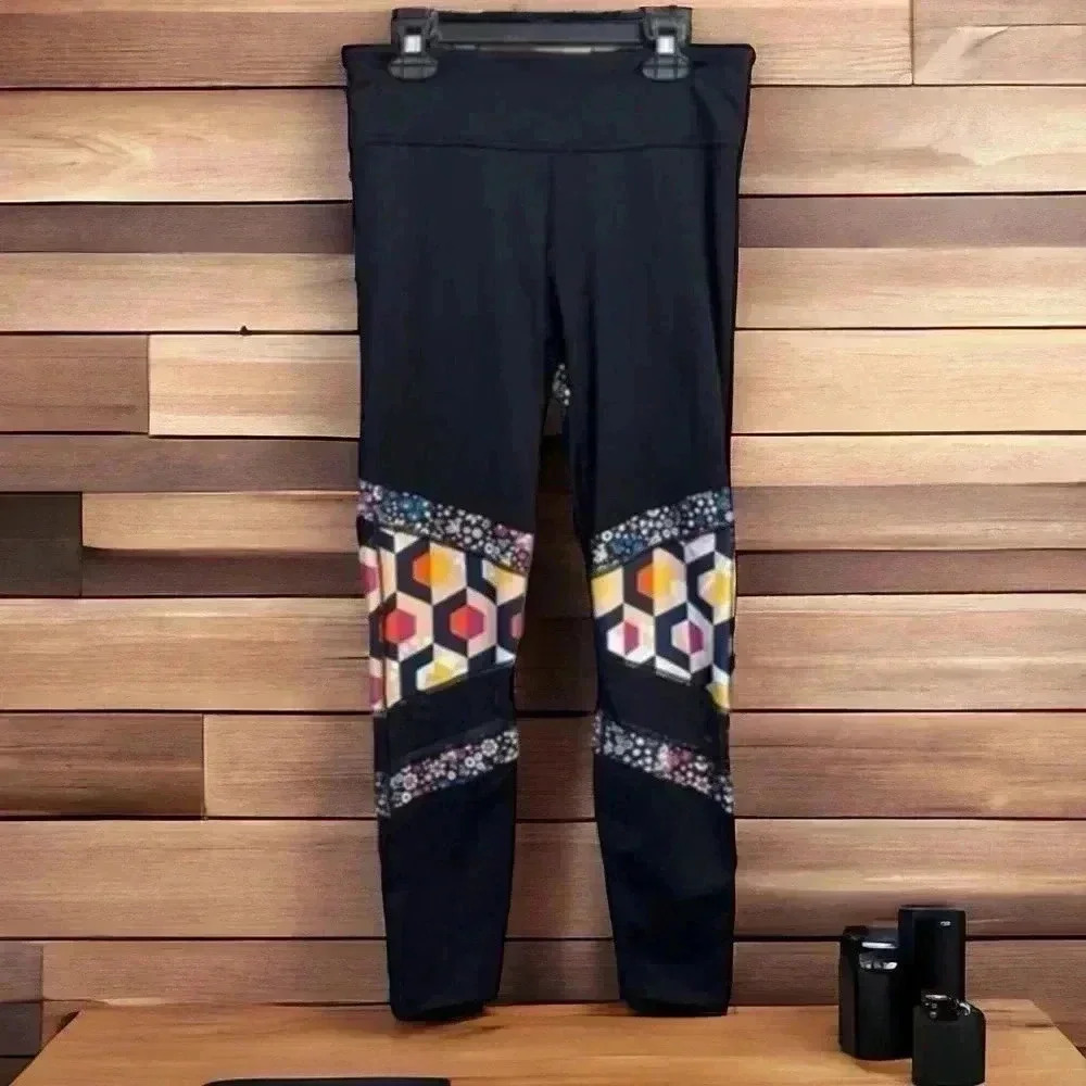 Joy Lab Black Floral Retro Print Leggings Size Small. #Athletic #workout - Picture 2 of 5